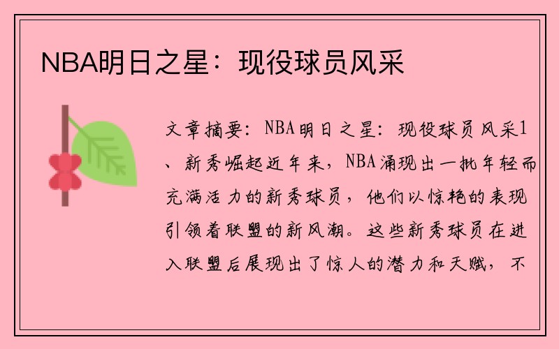 NBA明日之星：现役球员风采